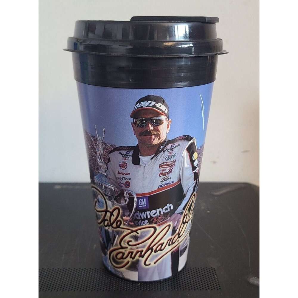 Dale Earnhardt Sr Collector Hard Plastic Cup 16oz Travel Mug Coffee
